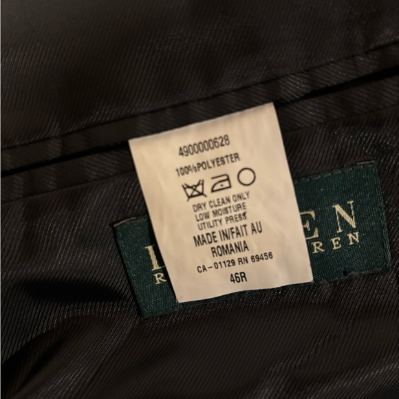 Lauren Ralph Lauren 100% Polyester Black 2 Button Sports Coat Men’s Size 46R - Picture 5 of 7